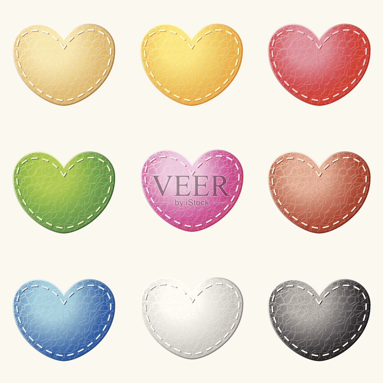 皮革元素集爱插画图片素材