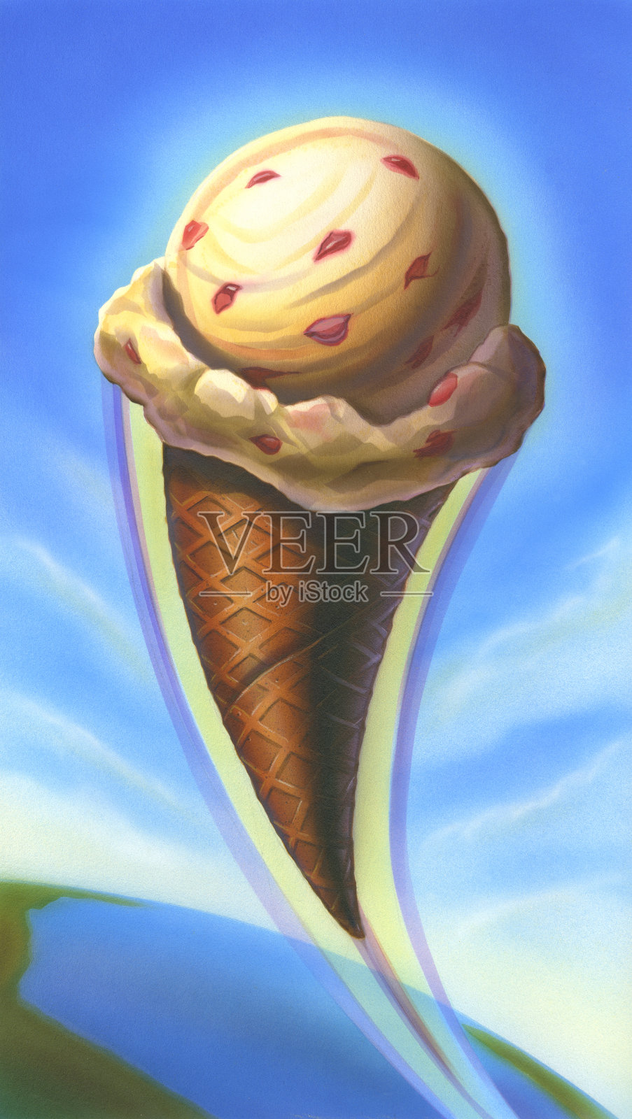 冰淇淋蛋筒爆炸!插画图片素材