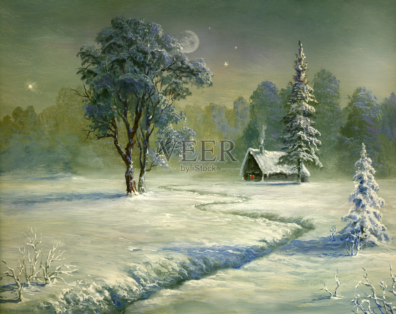 冬天的路径插画图片素材