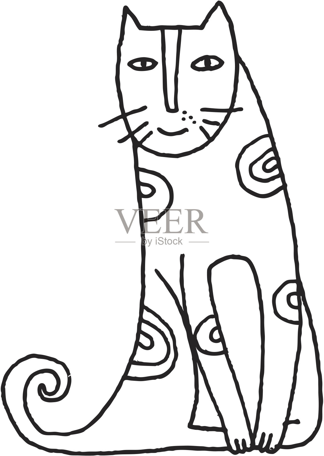 快乐的猫插画图片素材