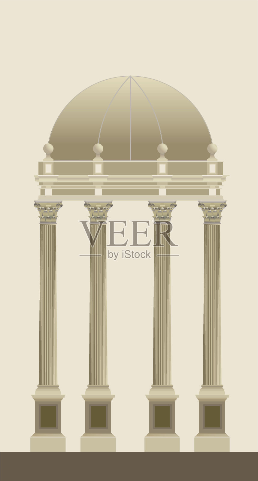 科林斯柱式的寺庙插画图片素材