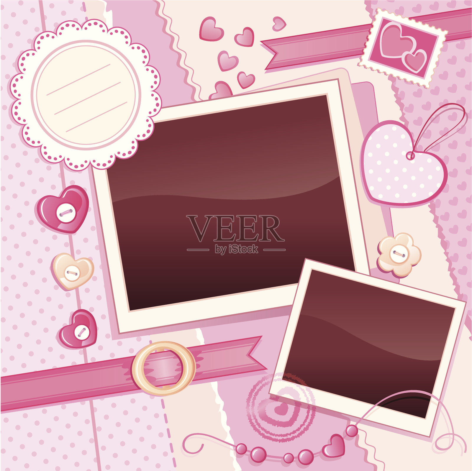 剪贴簿页面插画图片素材