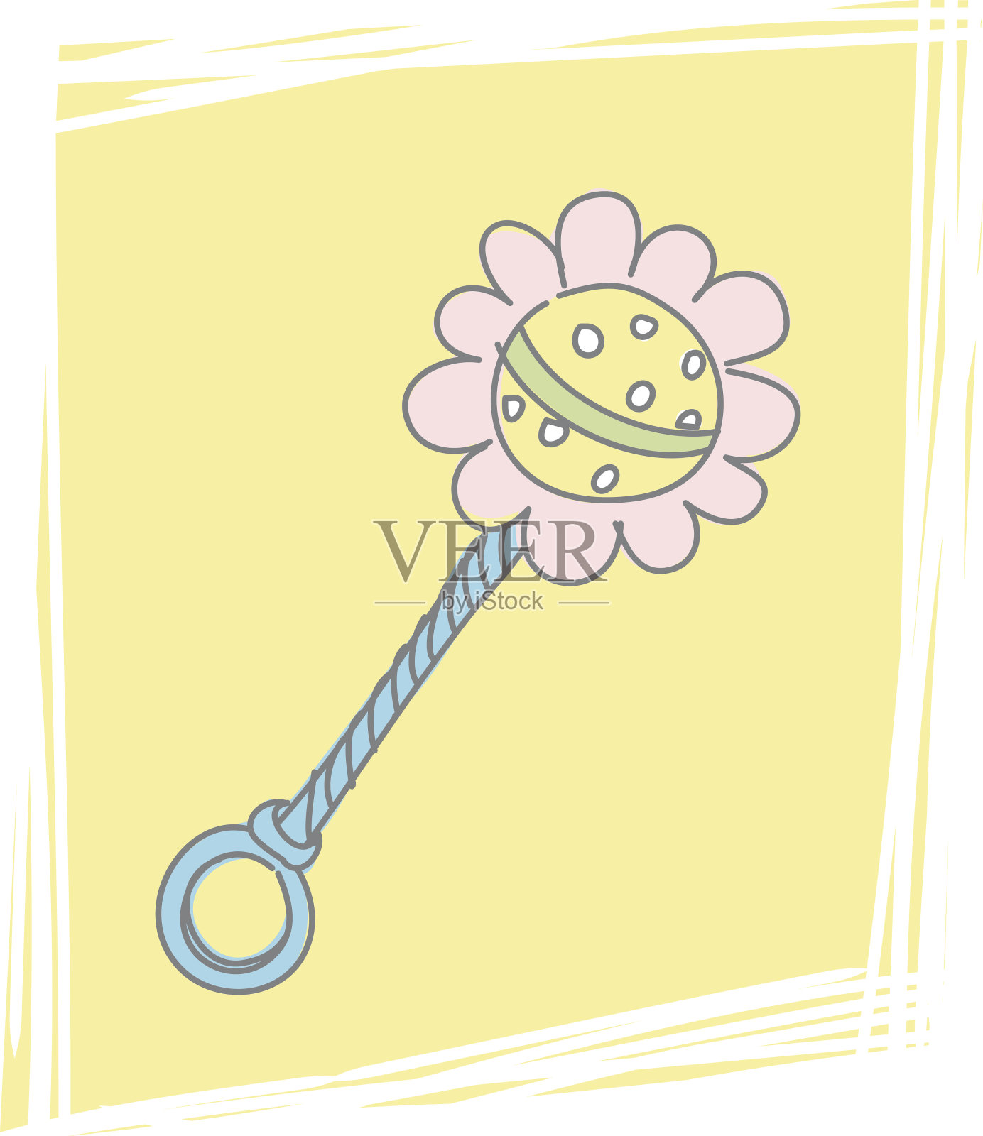 素描婴儿拨浪鼓图标插画图片素材