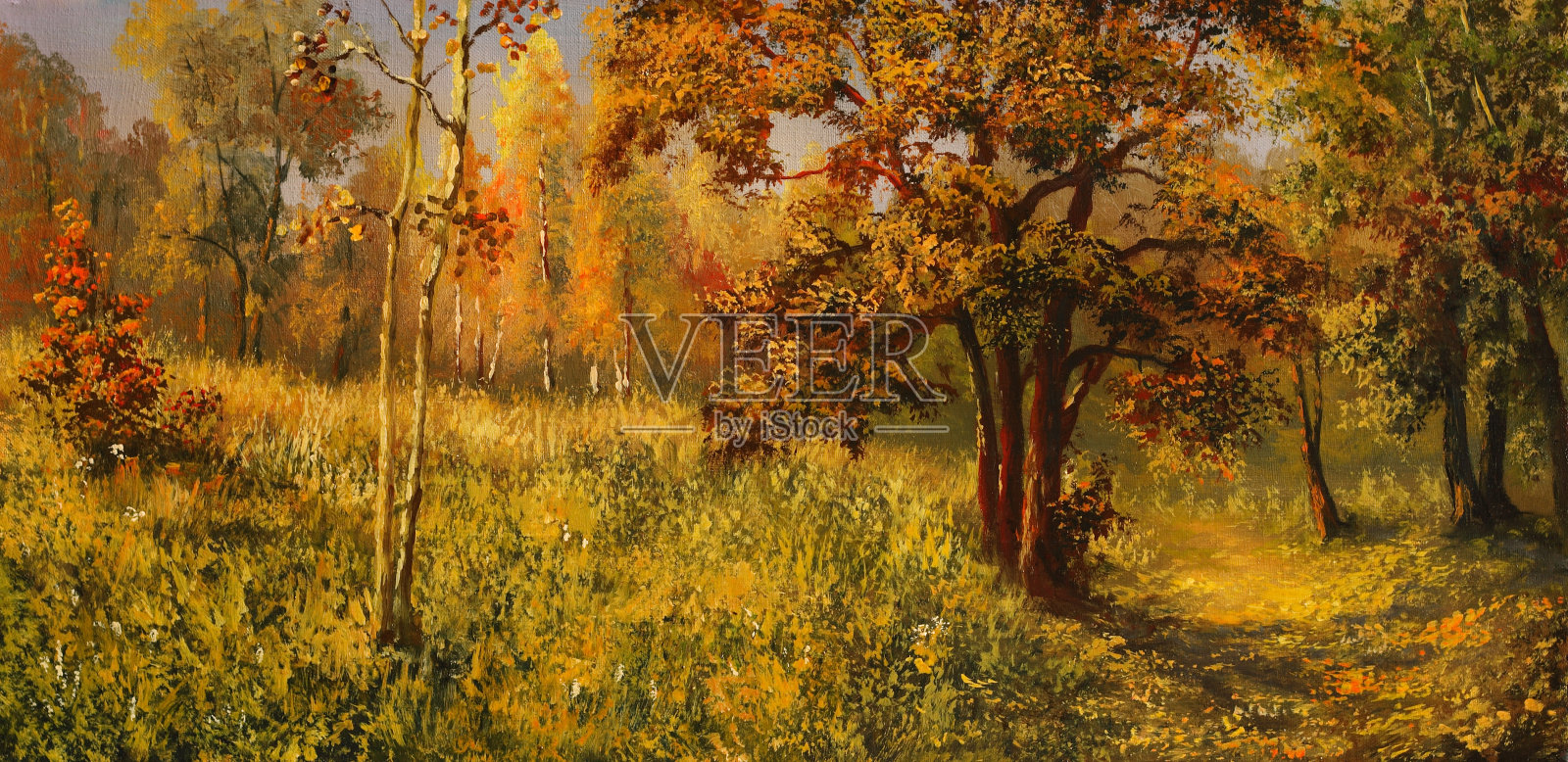 明亮的秋天插画图片素材