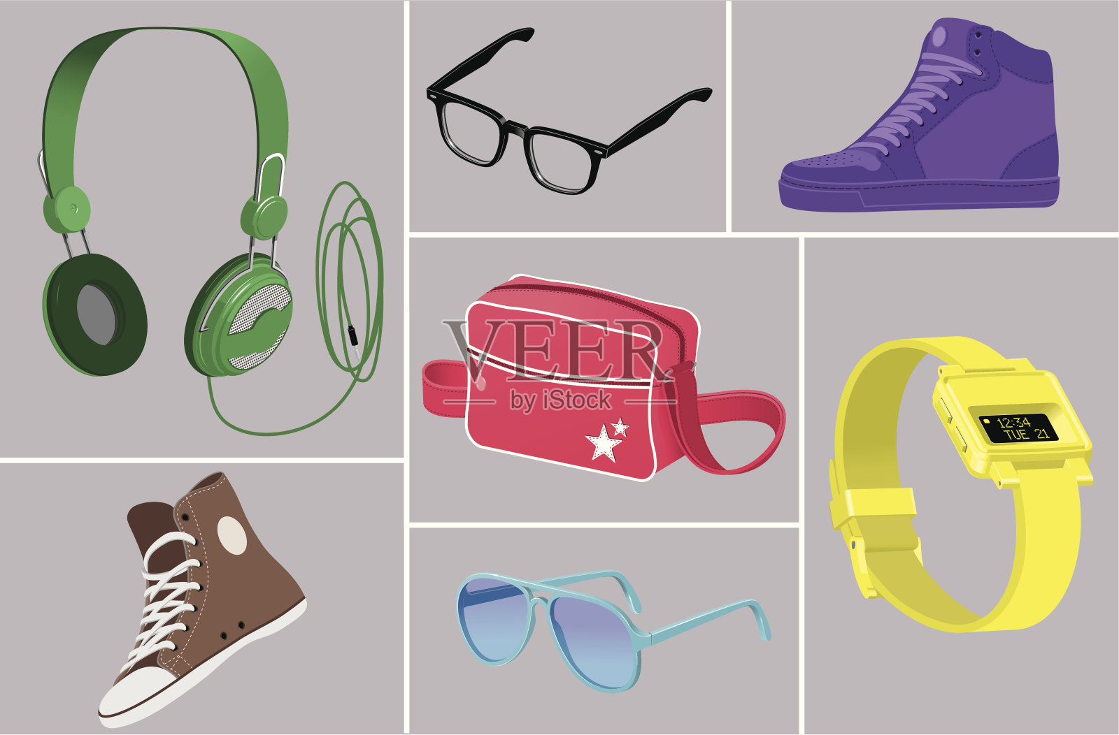 个人配件特写插画图片素材