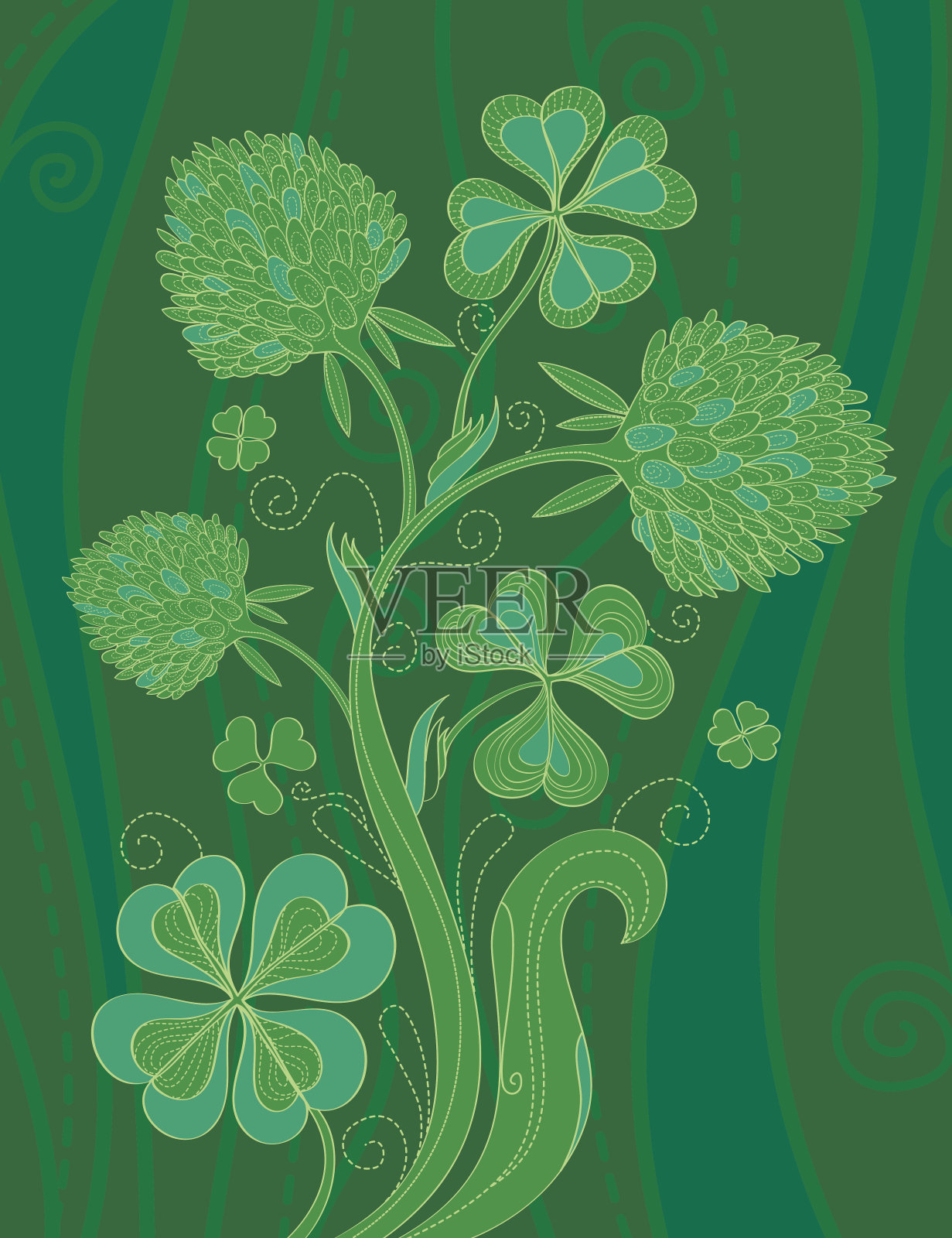 三叶草插画图片素材