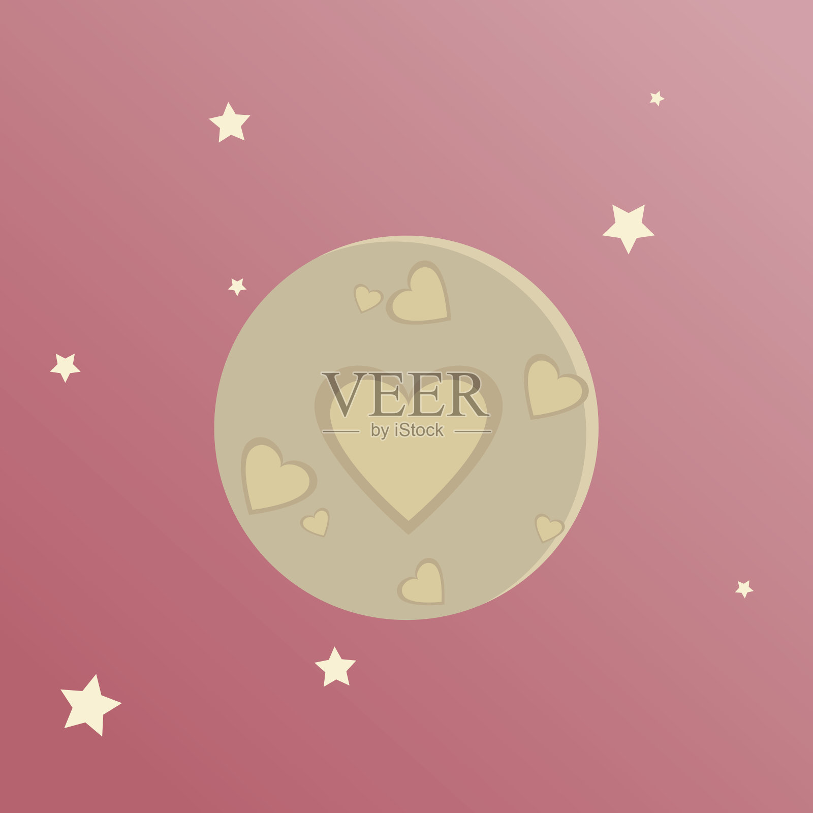 月亮是爱的象征插画图片素材