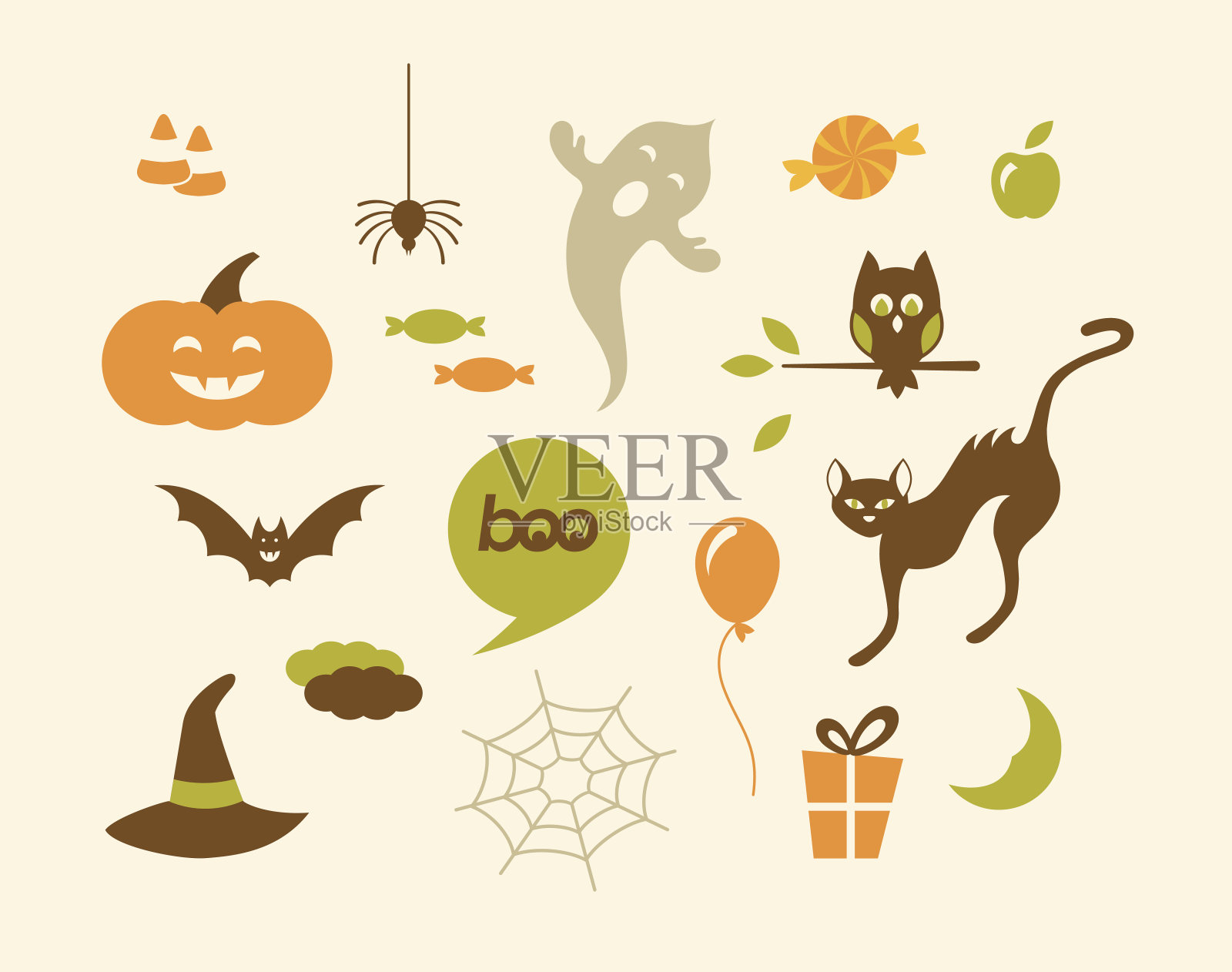 万圣节的图标插画图片素材