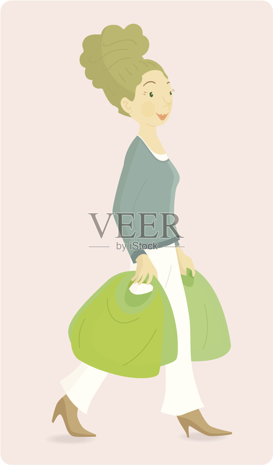 购物的女士插画图片素材