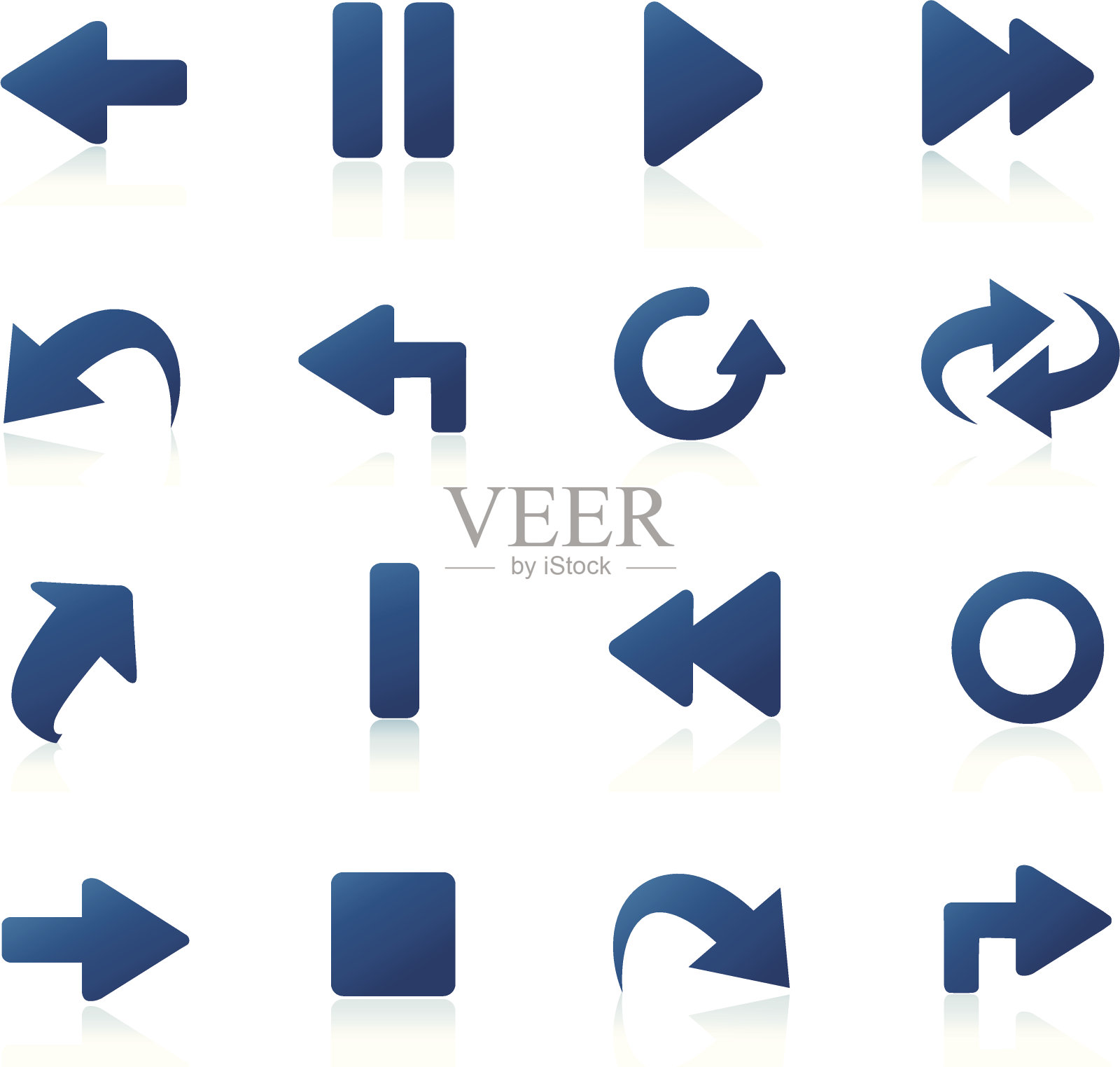 蓝色图标设置设计元素图片