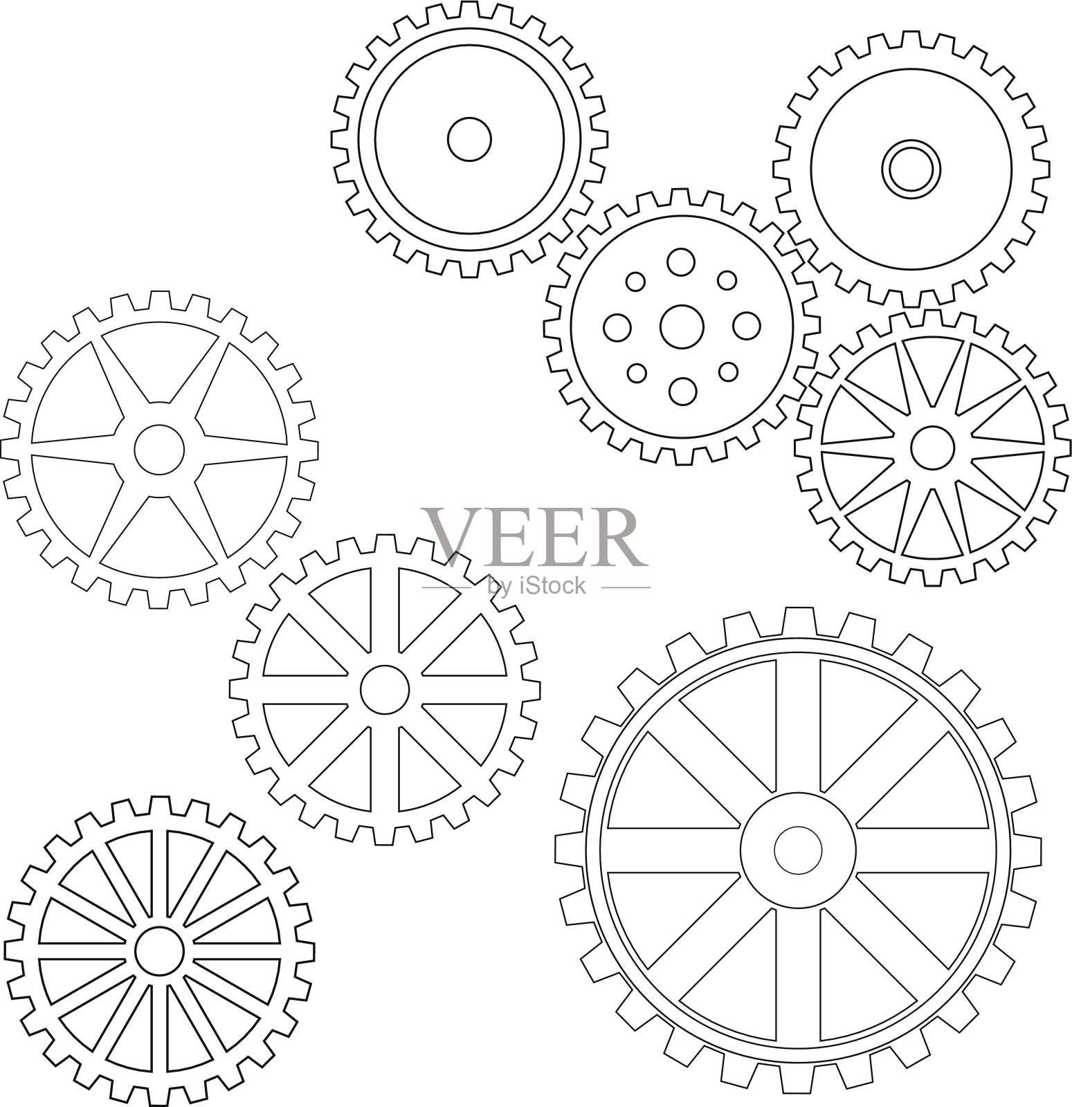 高质量的齿轮插画图片素材