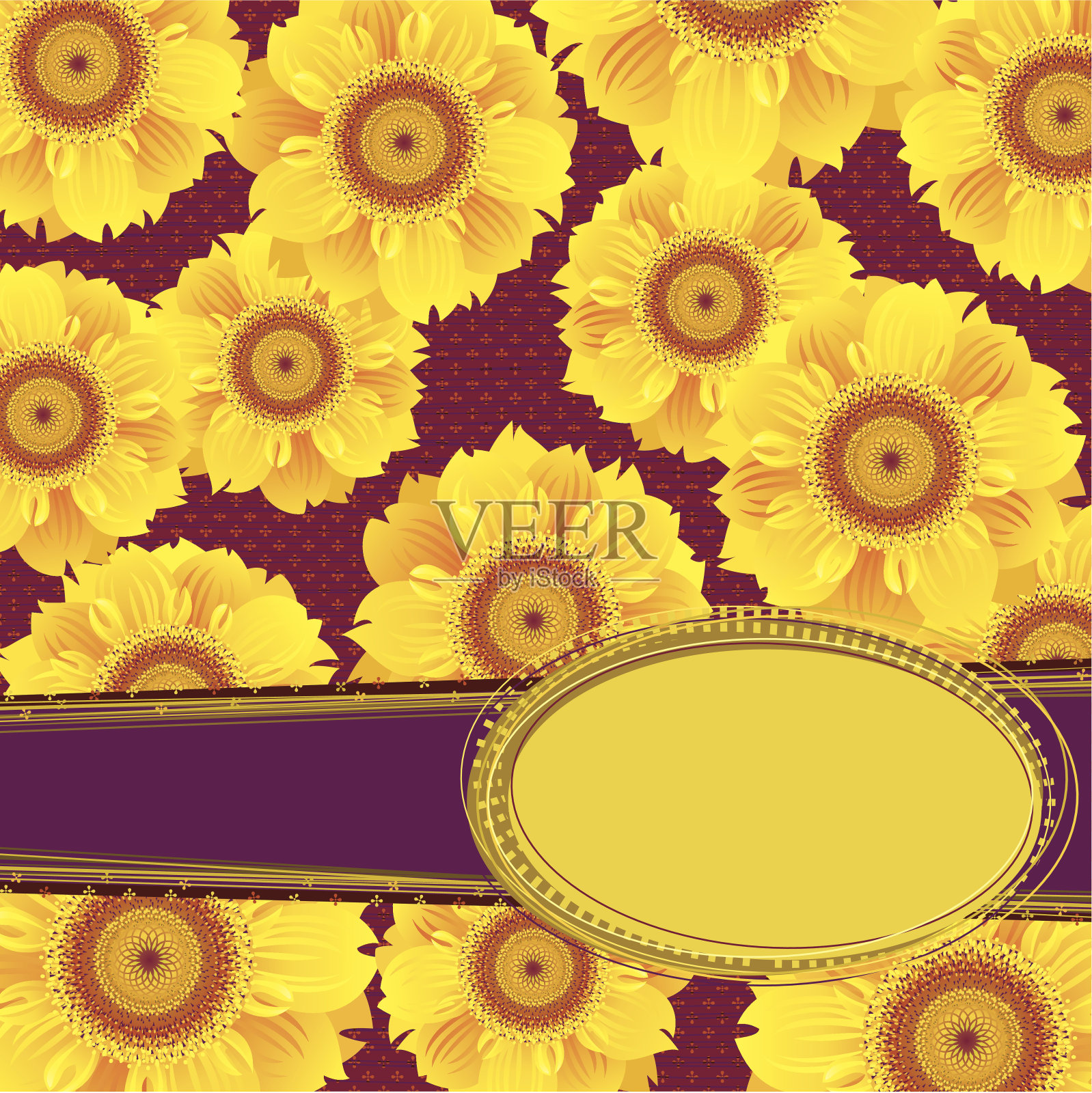 向日葵的邀请插画图片素材