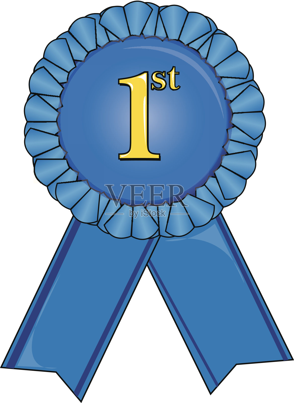 蓝丝带插画图片素材