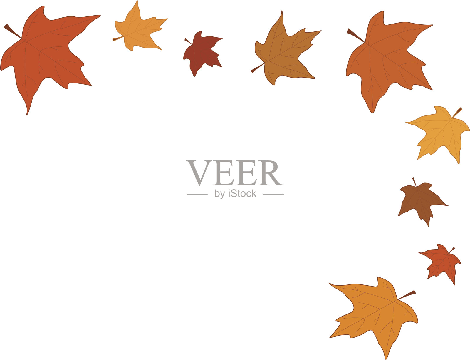 秋天的落叶插画图片素材