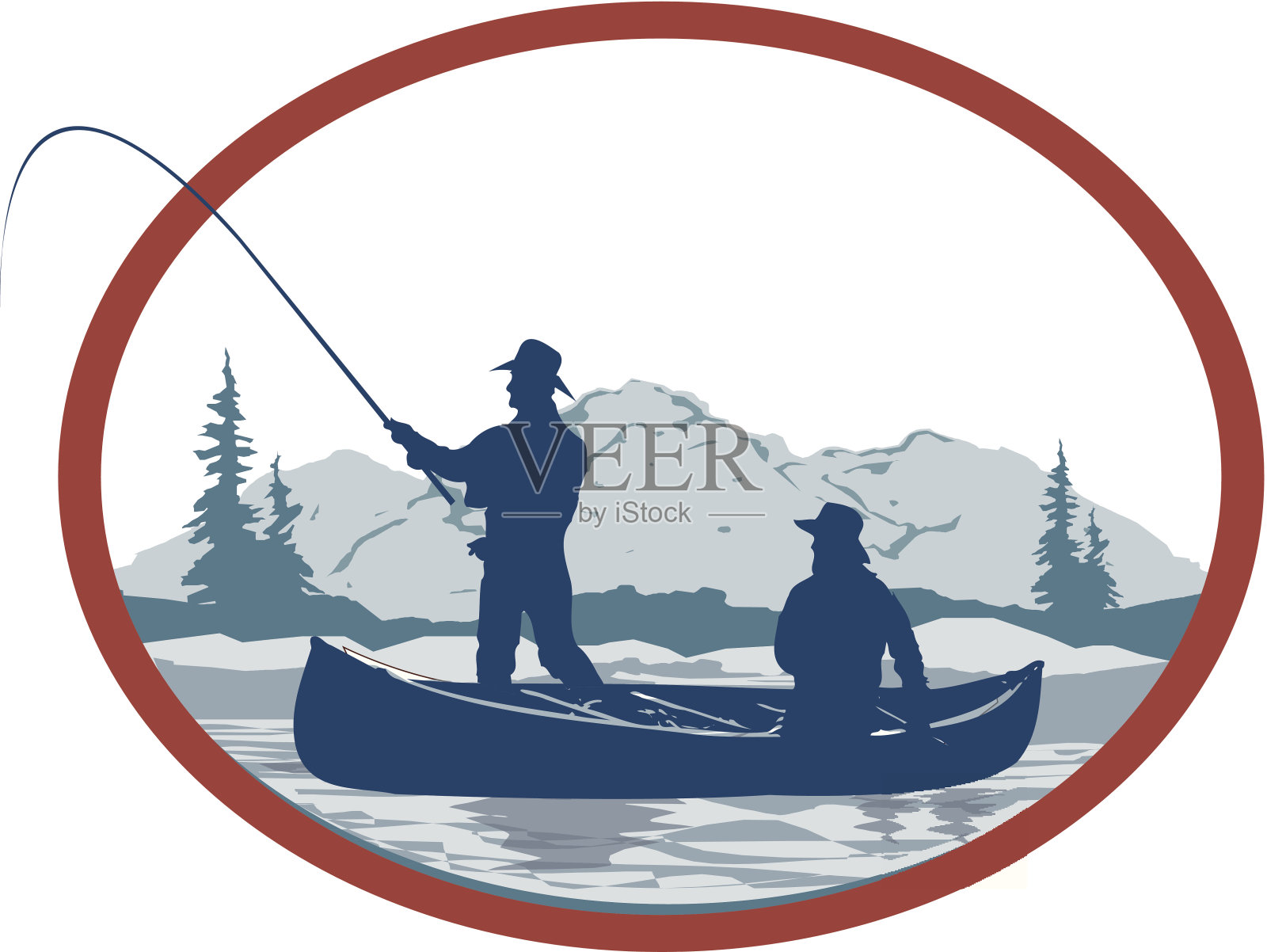 钓鱼之旅插画图片素材