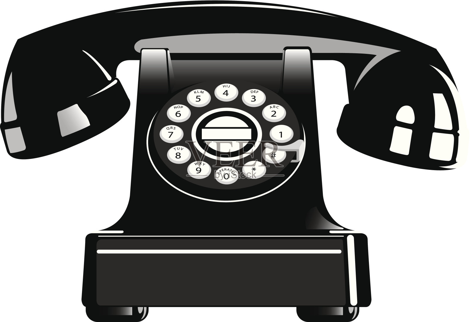 经典的黑色手机插画图片素材