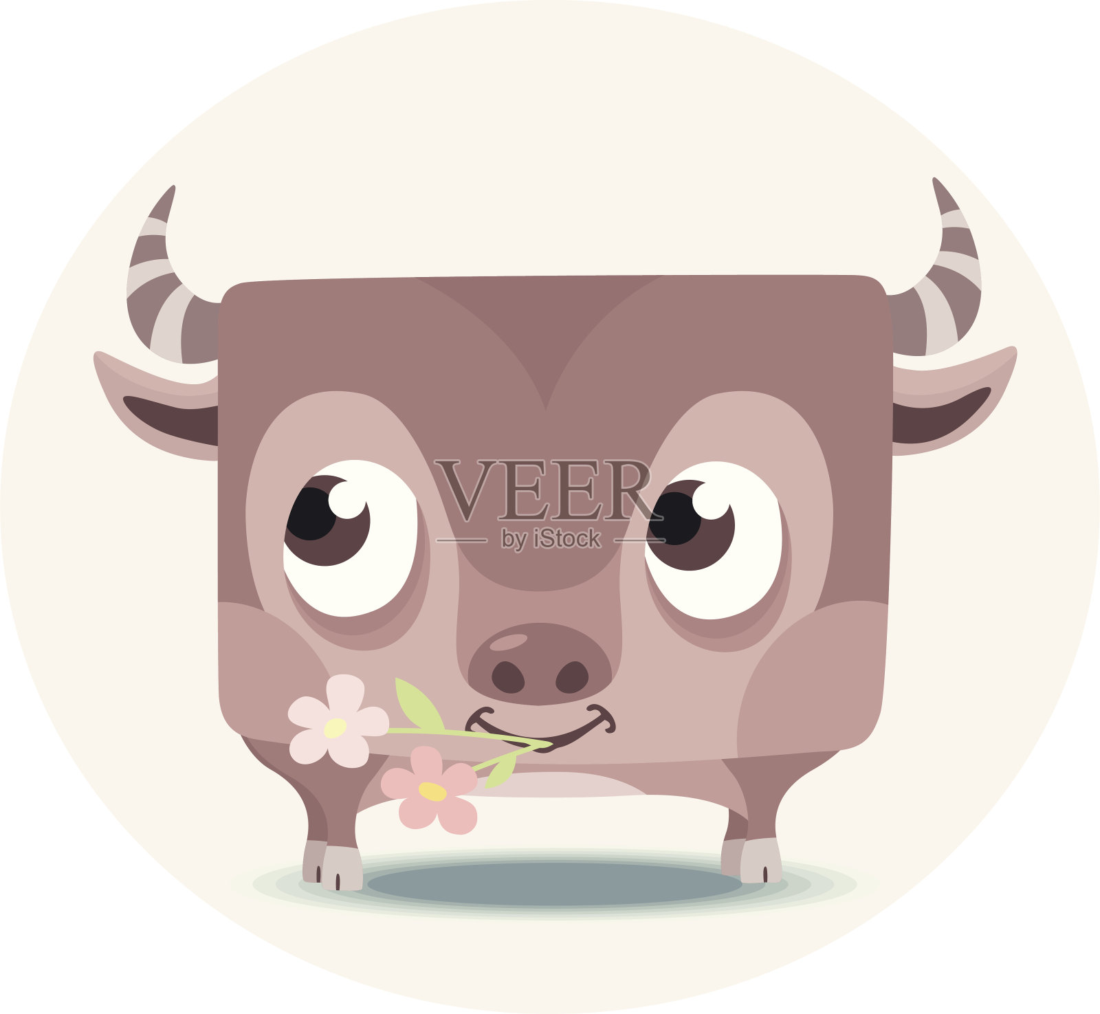 可爱的四金牛座插画图片素材