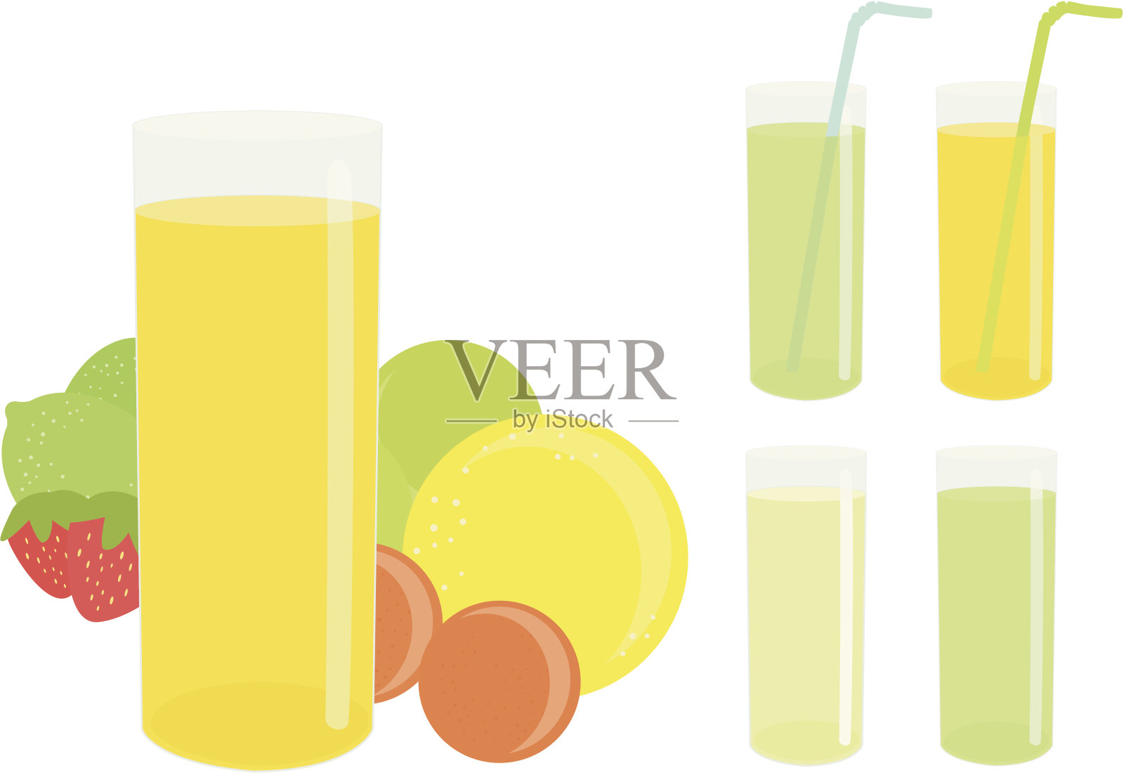 白色背景下的瓶子特写镜头插画图片素材