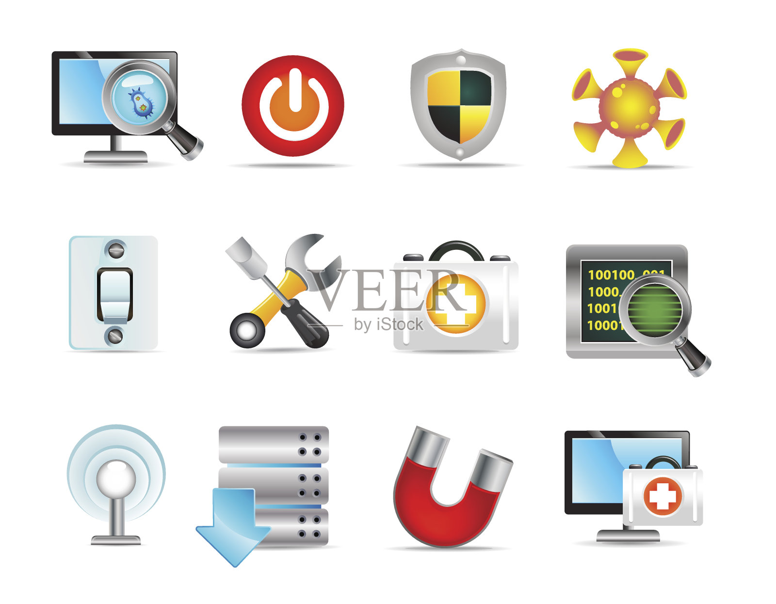 通用安全和网络图标图标素材