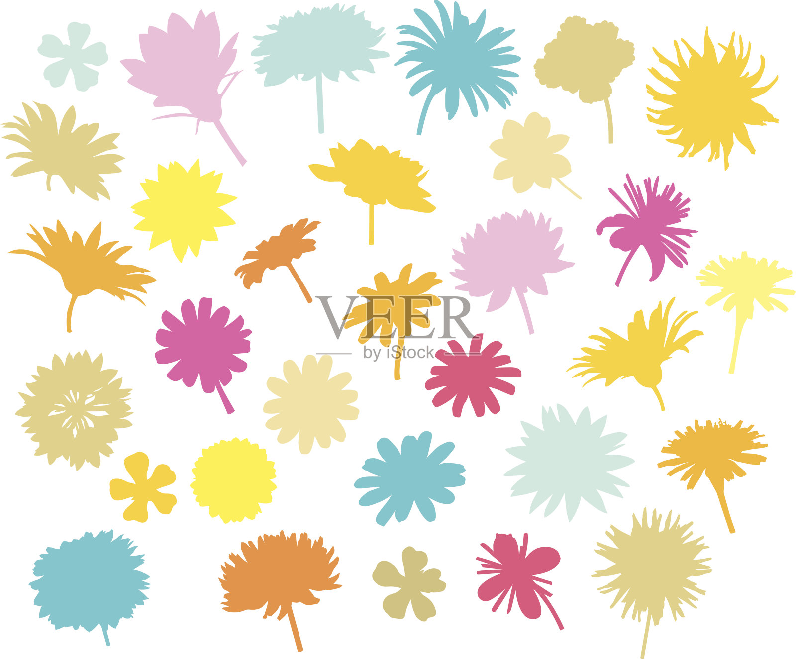 漂亮的花朵图案。插画图片素材