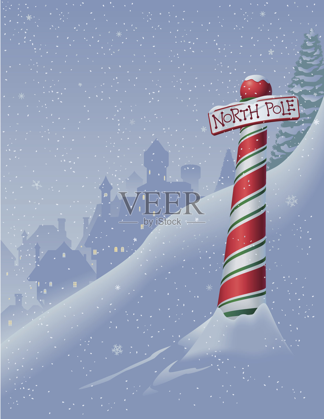 北极的场景插画图片素材