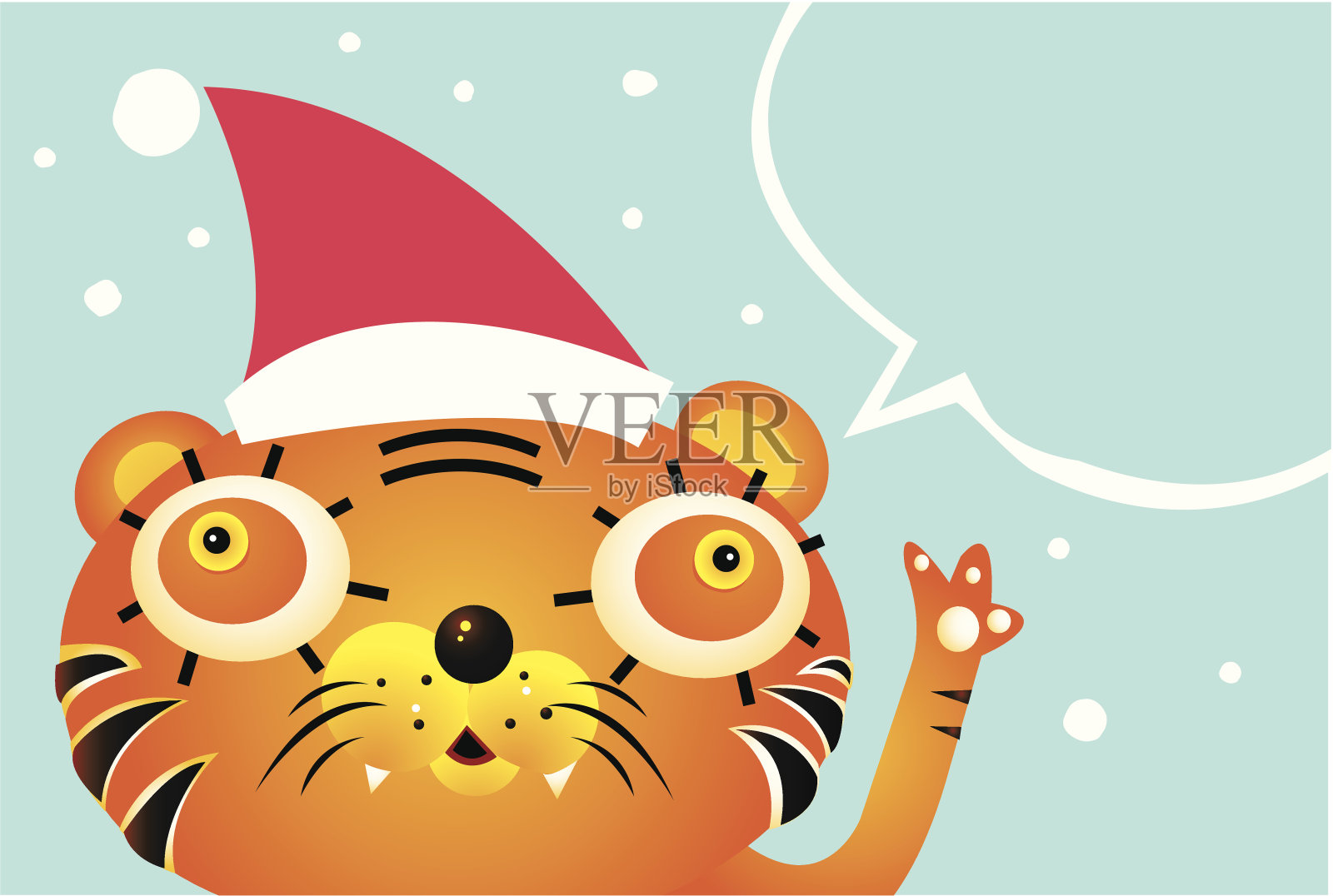 冬天的老虎插画图片素材