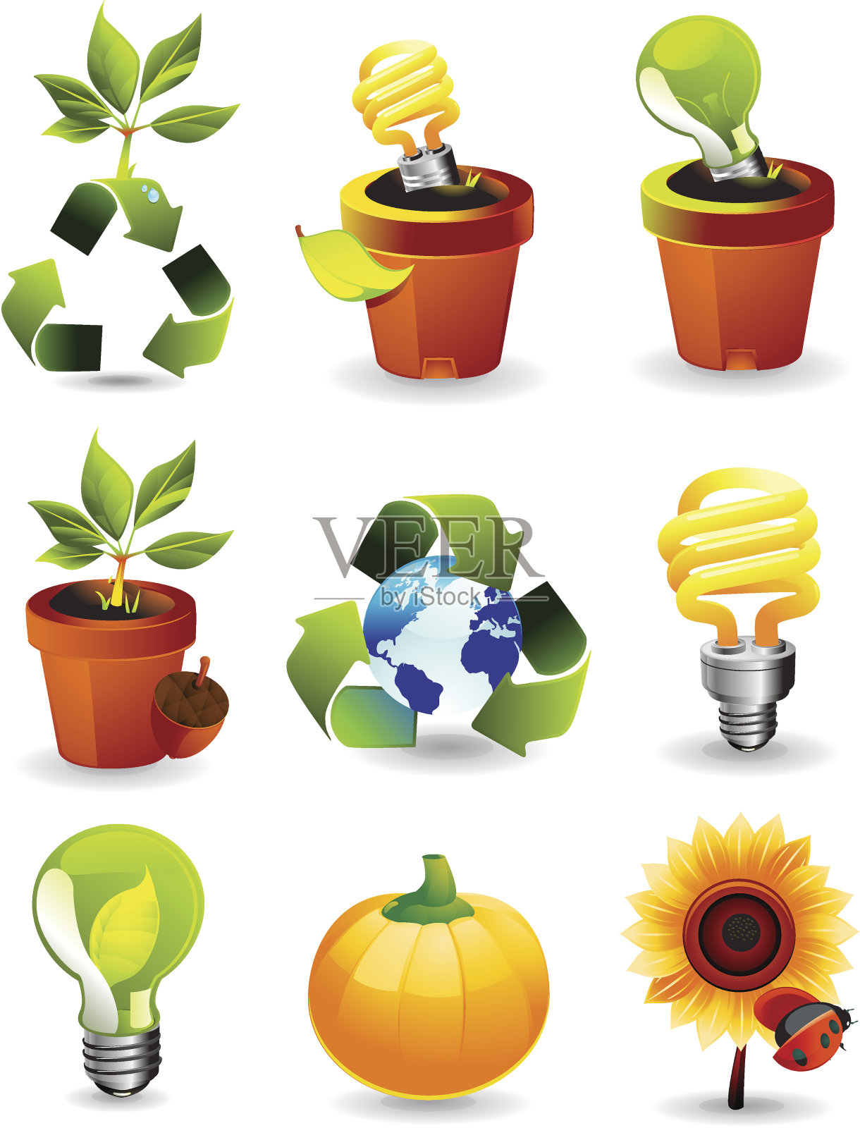 自然和绿色能源图标图标素材