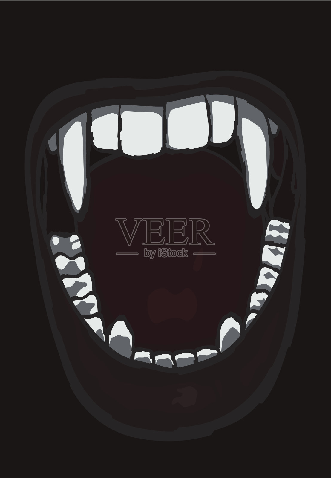 尖牙插画图片素材