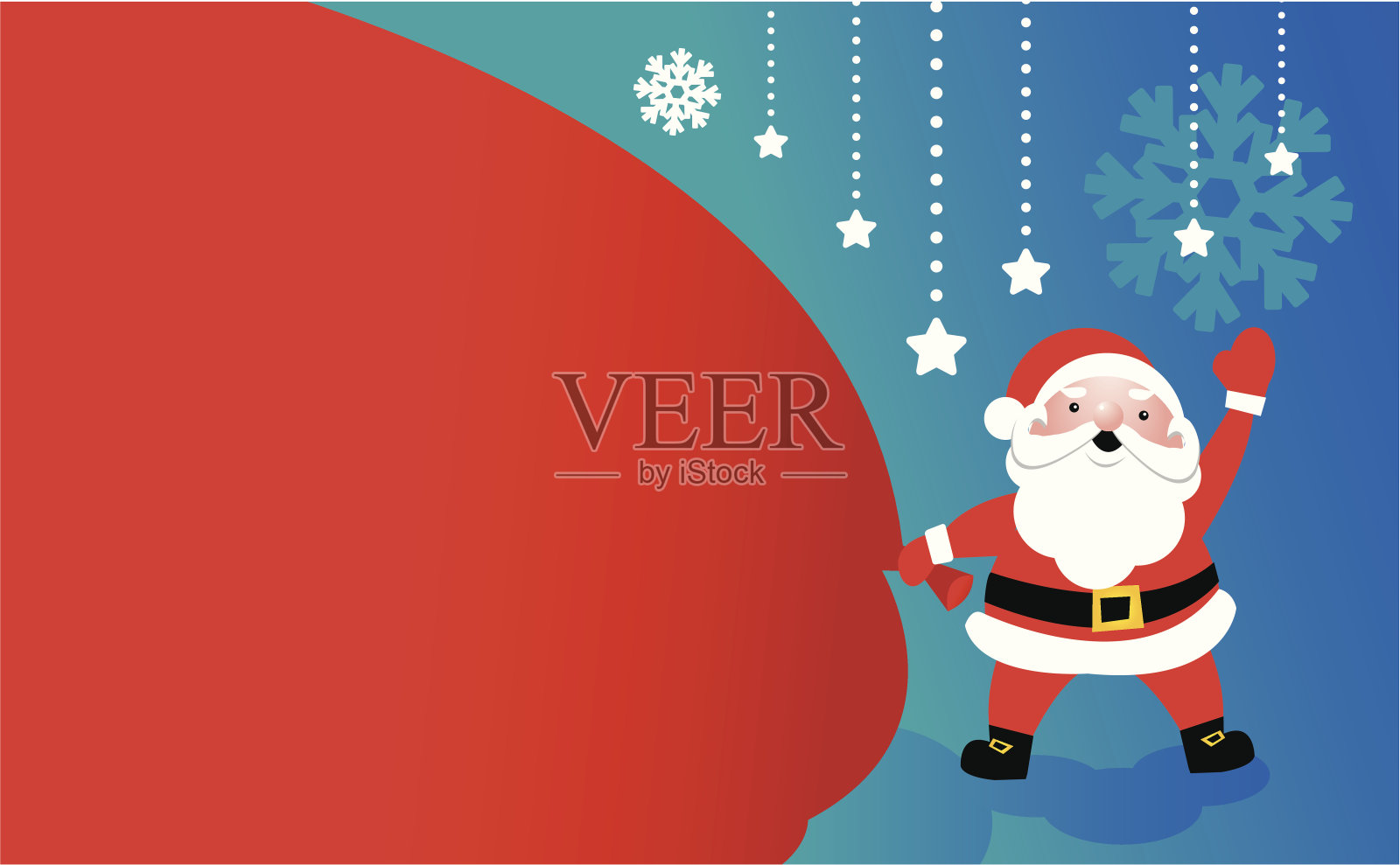 圣诞老人圣诞贺卡插画图片素材