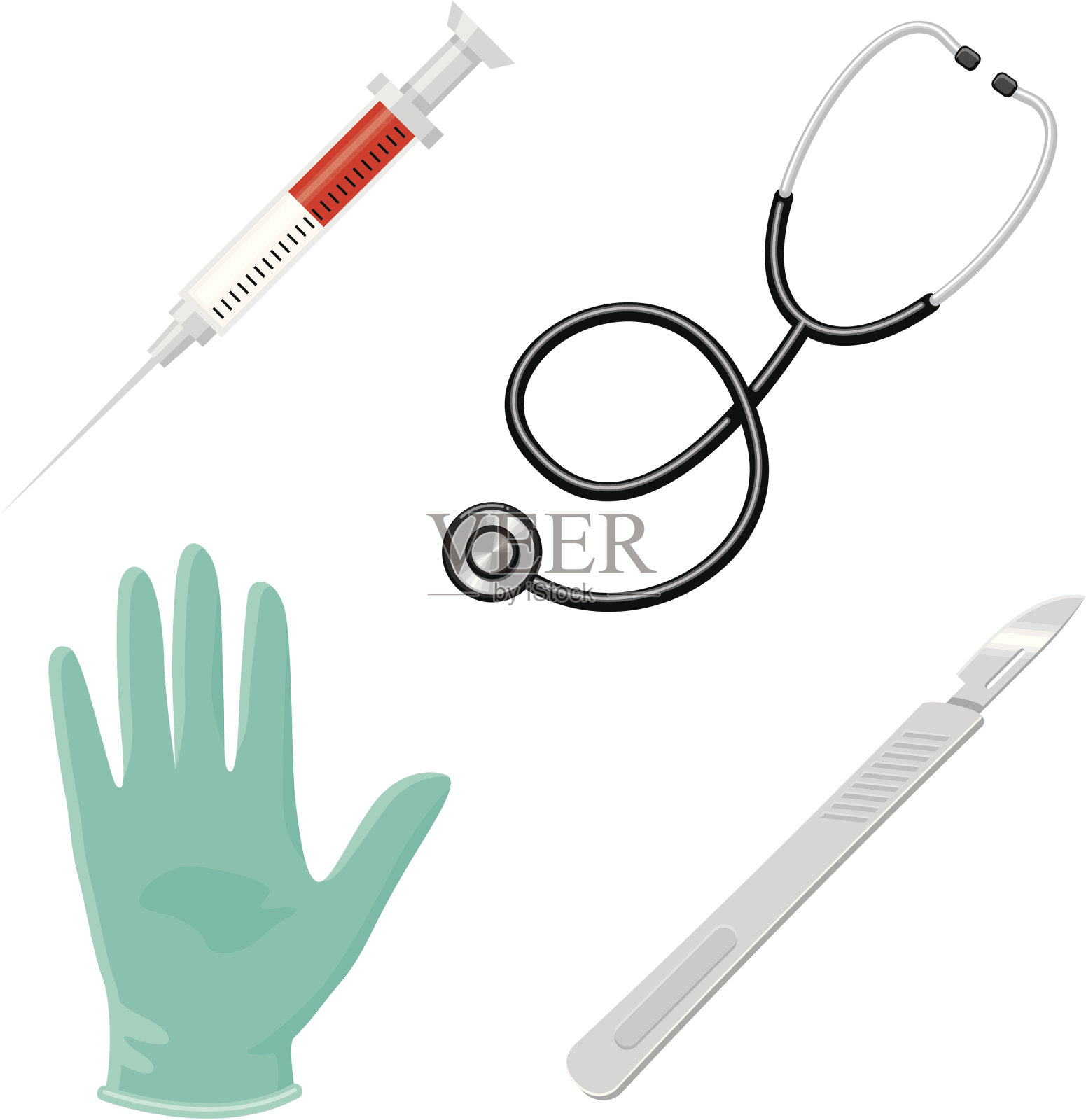 手术器械图标集插画图片素材