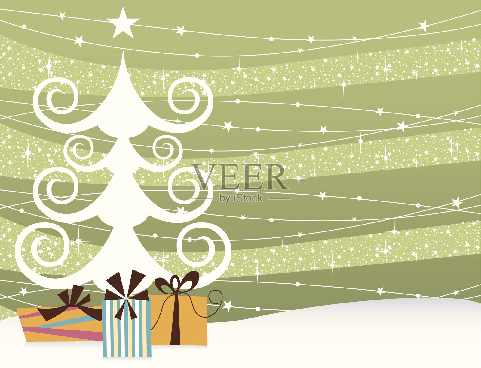 圣诞节和礼物插画图片素材