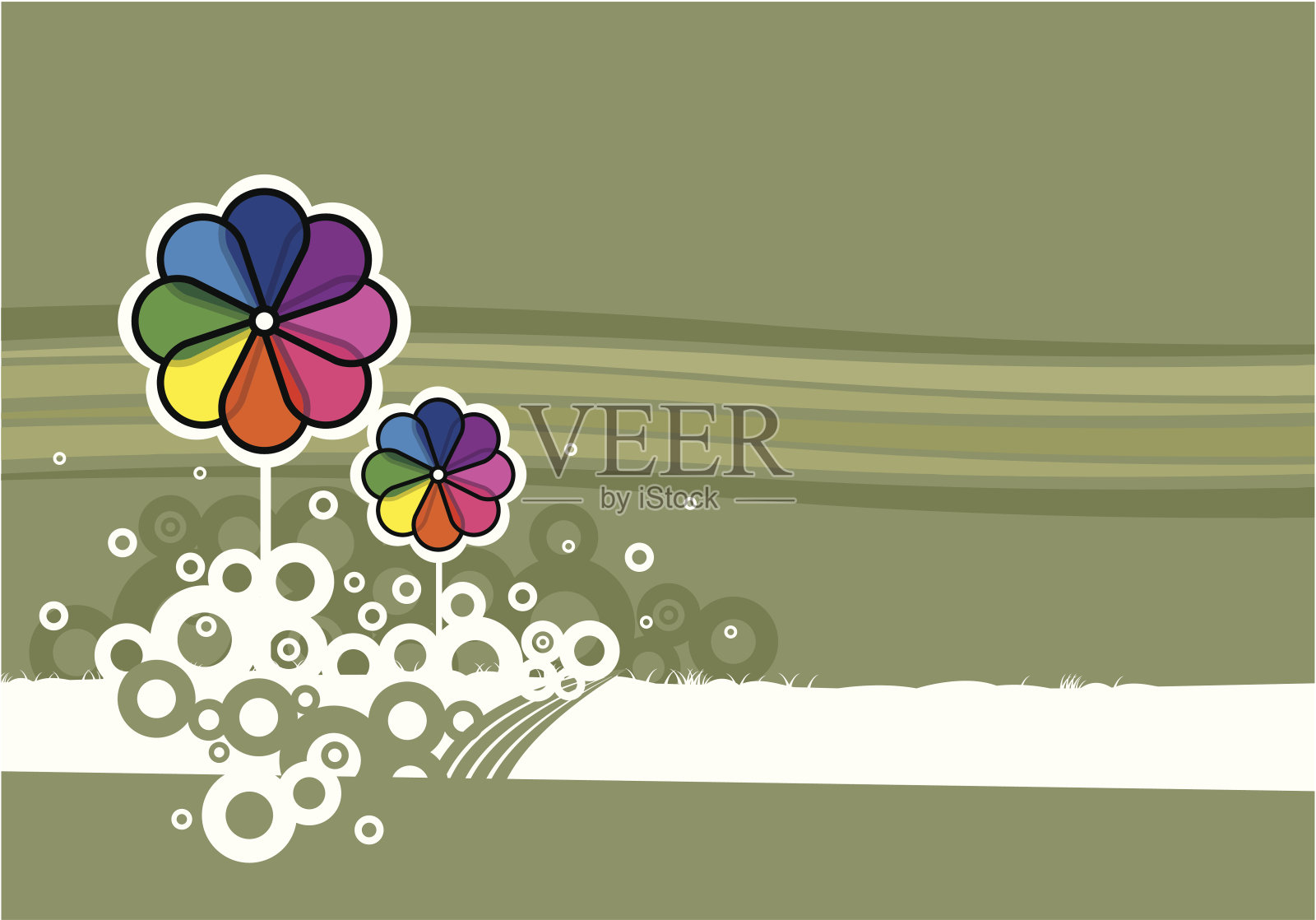 彩纸风车抽象插画图片素材