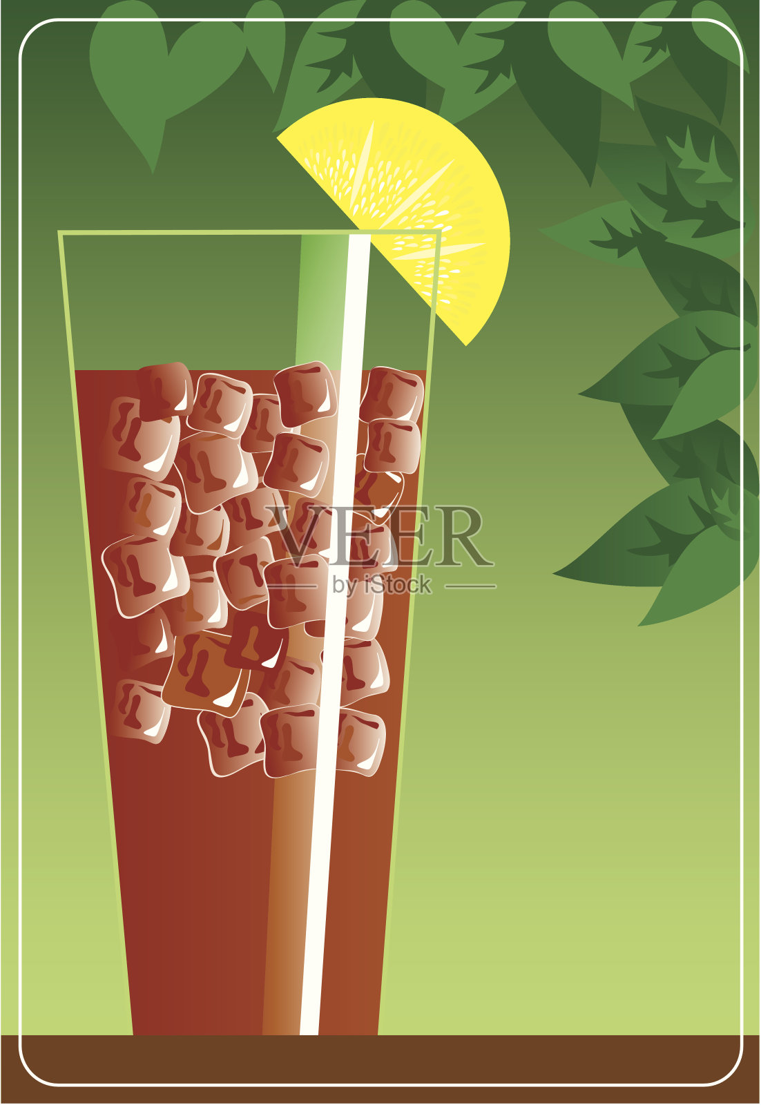 柠檬冰茶插画图片素材