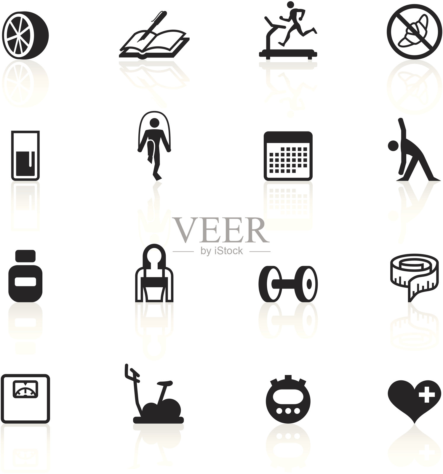 黑色符号-减轻体重图标素材