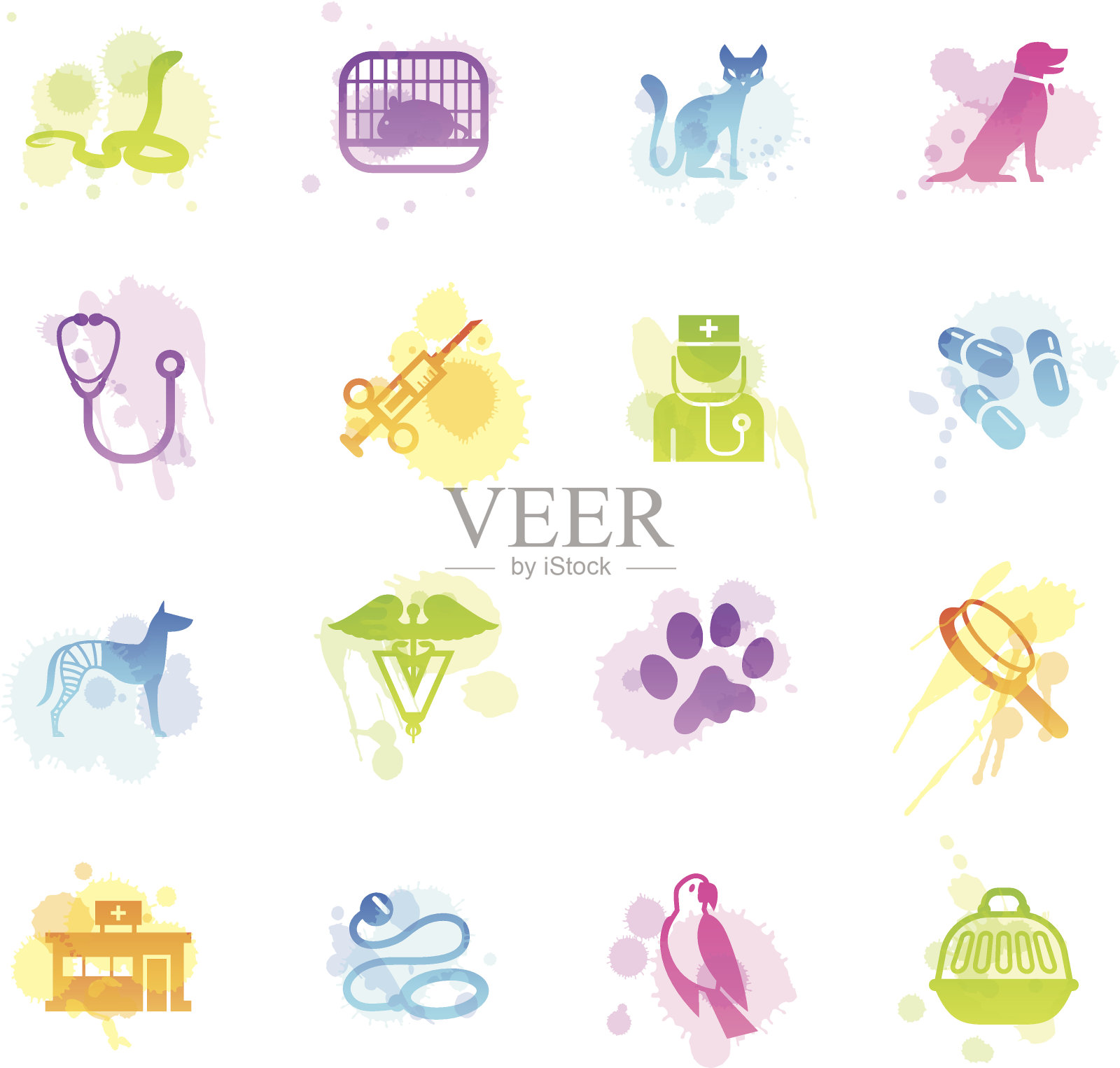 污点图示-兽医插画图片素材