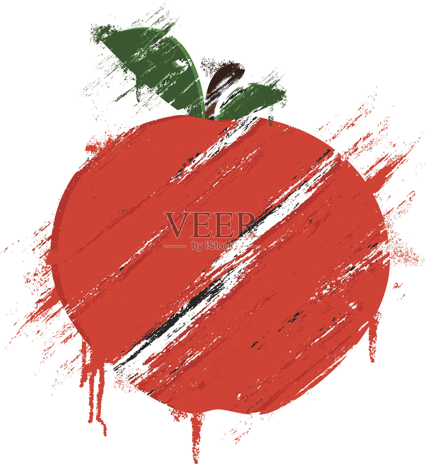 枯燥乏味的苹果插画图片素材