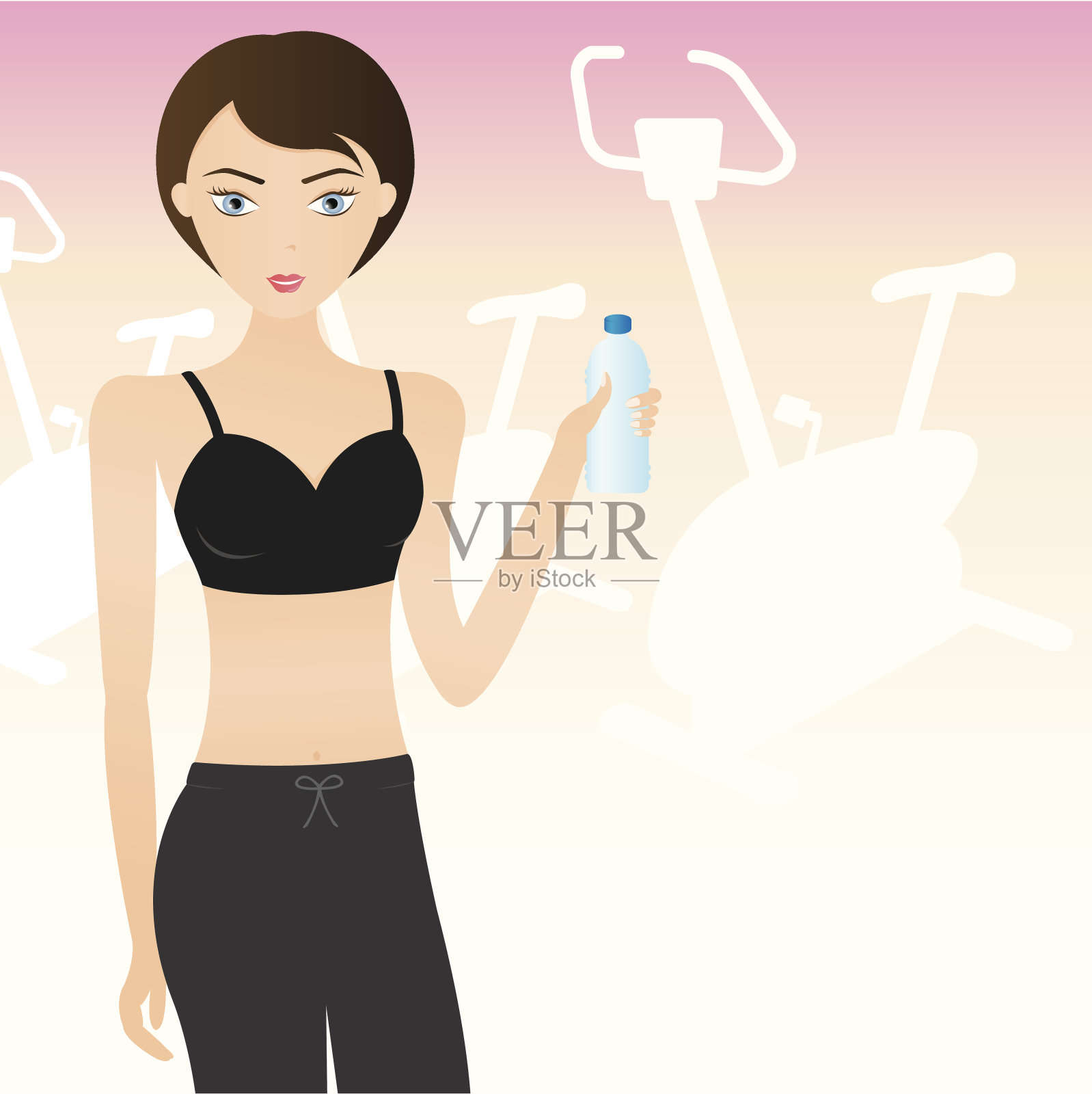 女孩运动插画图片素材