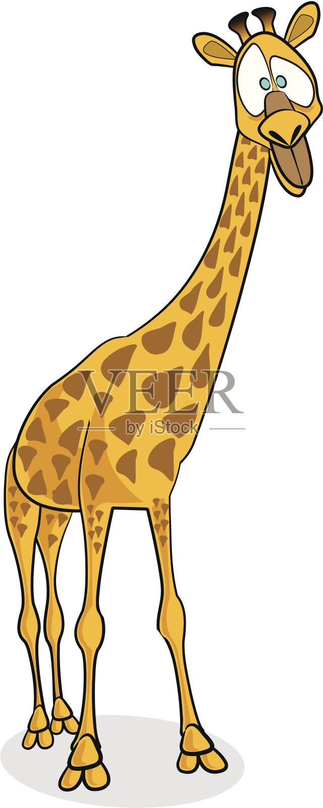 长颈鹿卡通设计元素图片