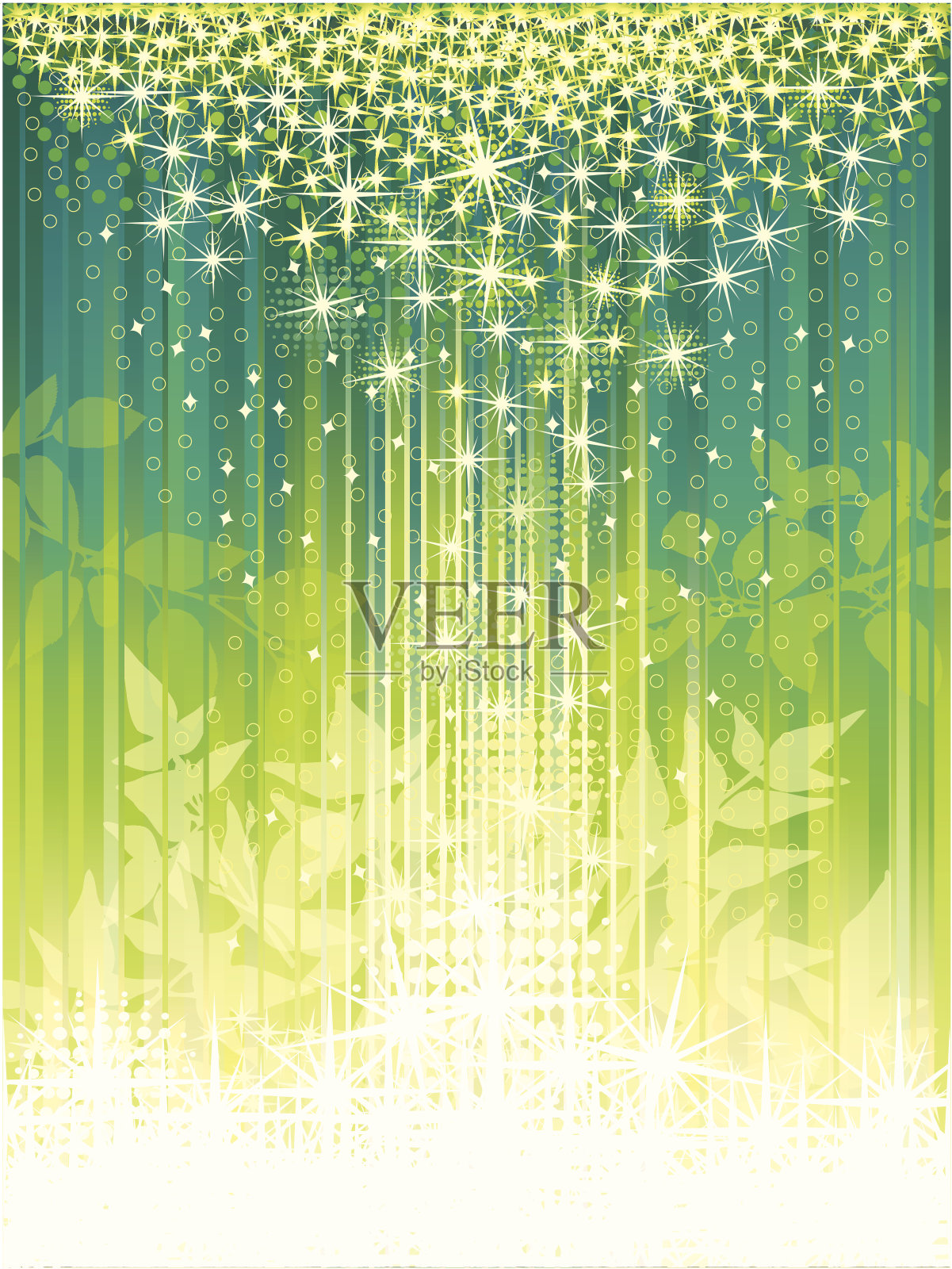 春天星群爆发插画图片素材