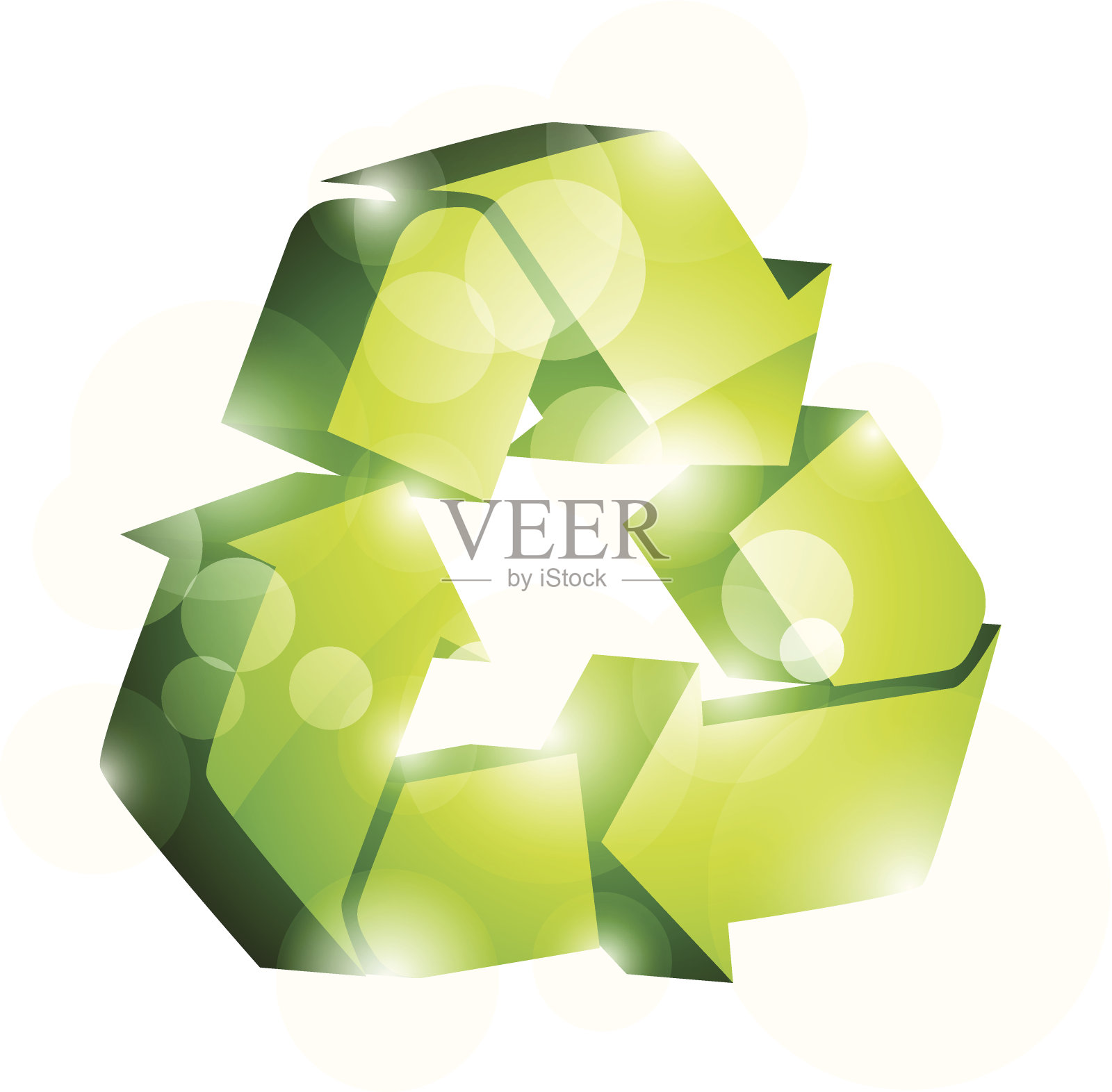 抽象三维回收符号插画图片素材