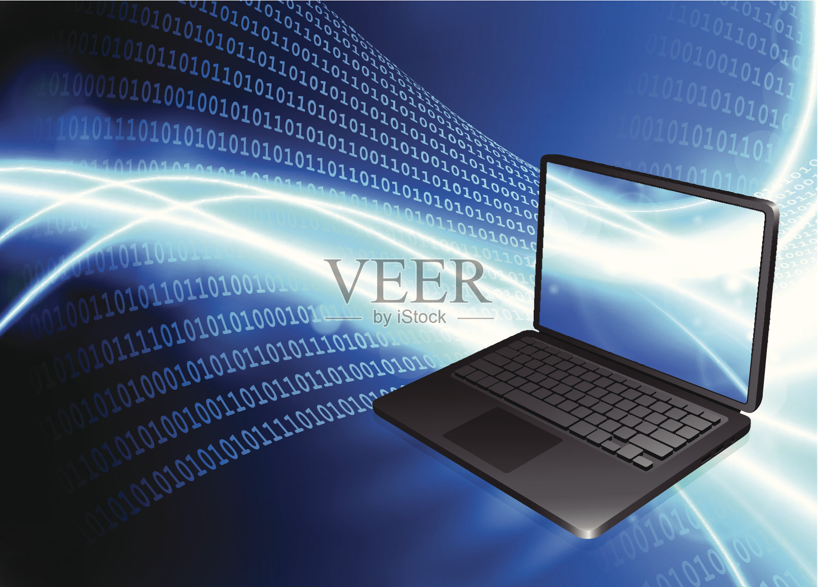 现代笔记本电脑在互联网通信背景插画图片素材