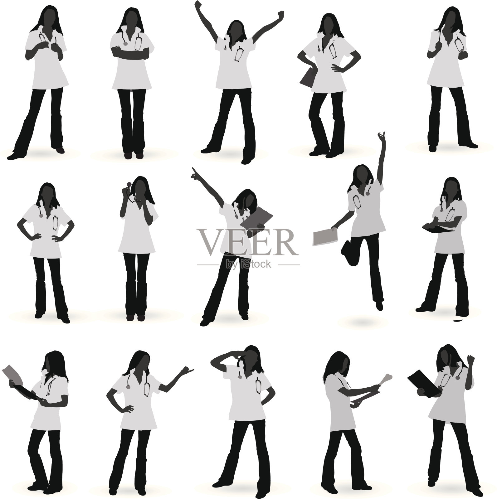 女医生轮廓插画图片素材