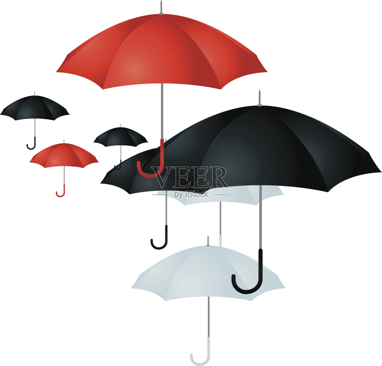 多颜色的伞插画图片素材