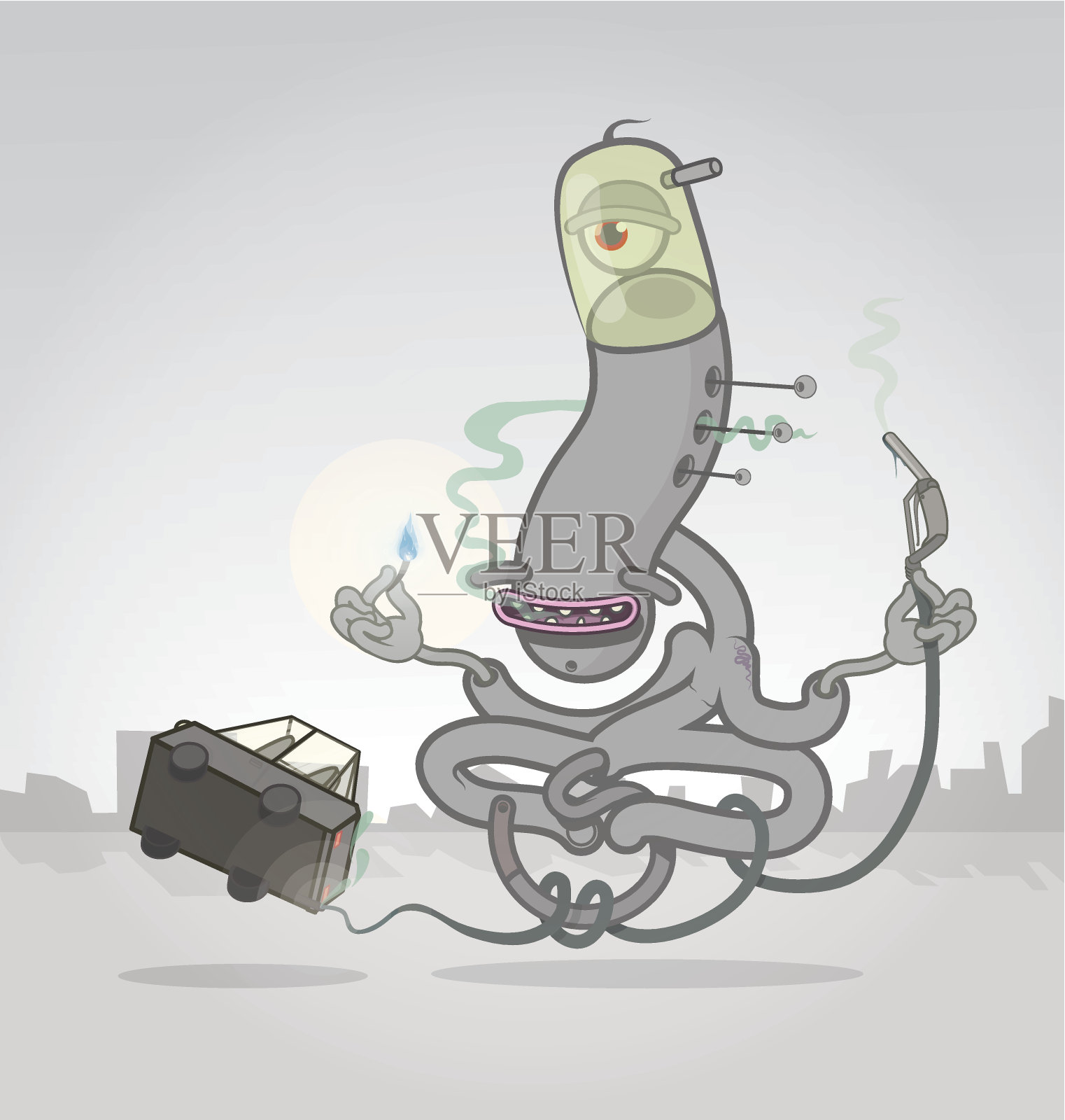 疯狂的城市插画图片素材