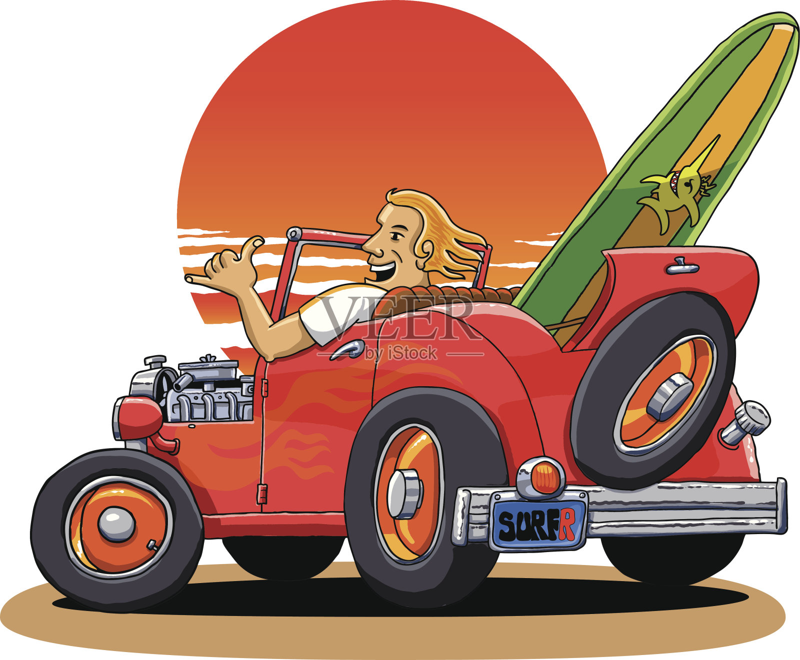 冲浪杆设计元素图片