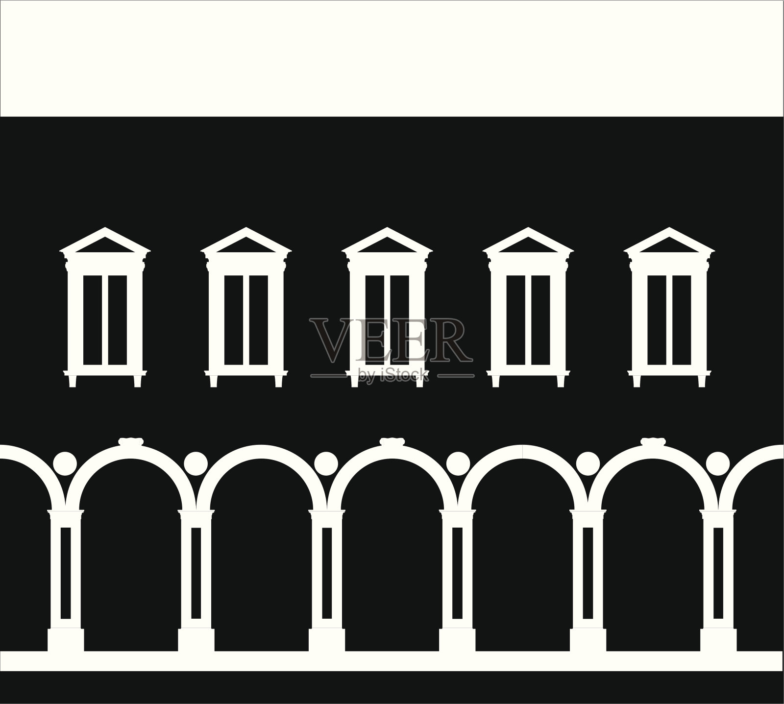 文艺复兴时期的宫殿在空的否定插画图片素材