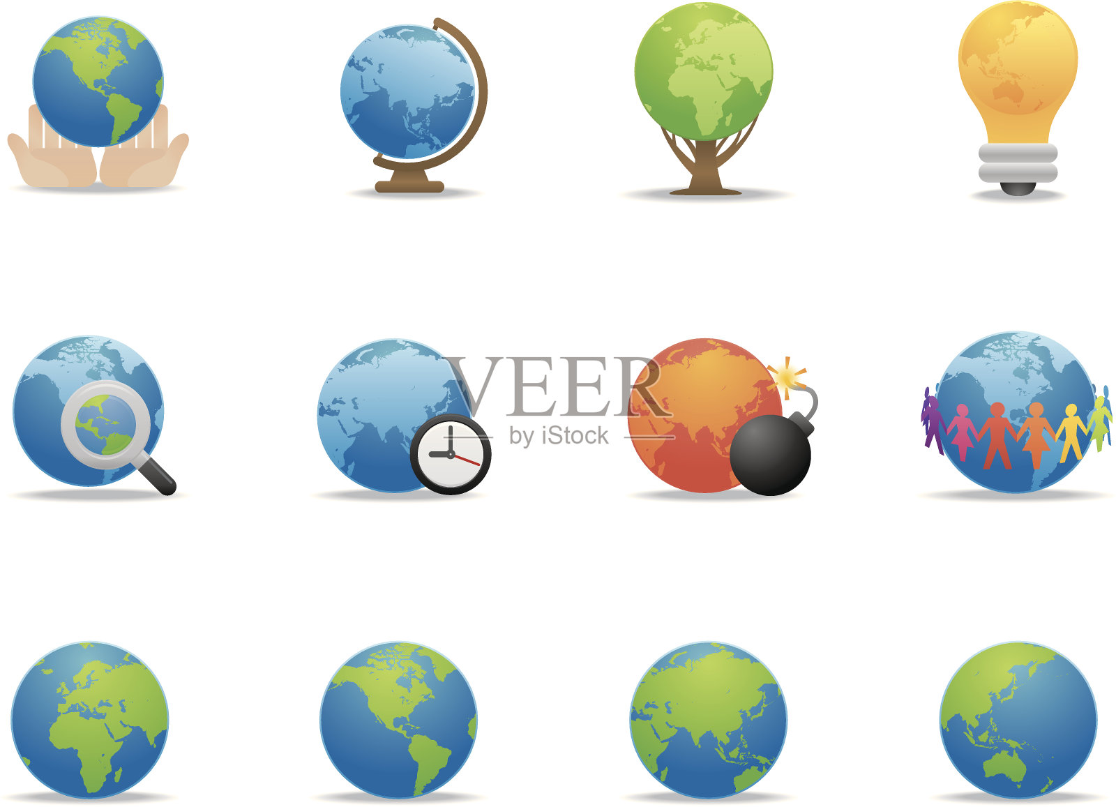 地球理念图标|优质磨砂系列图标素材