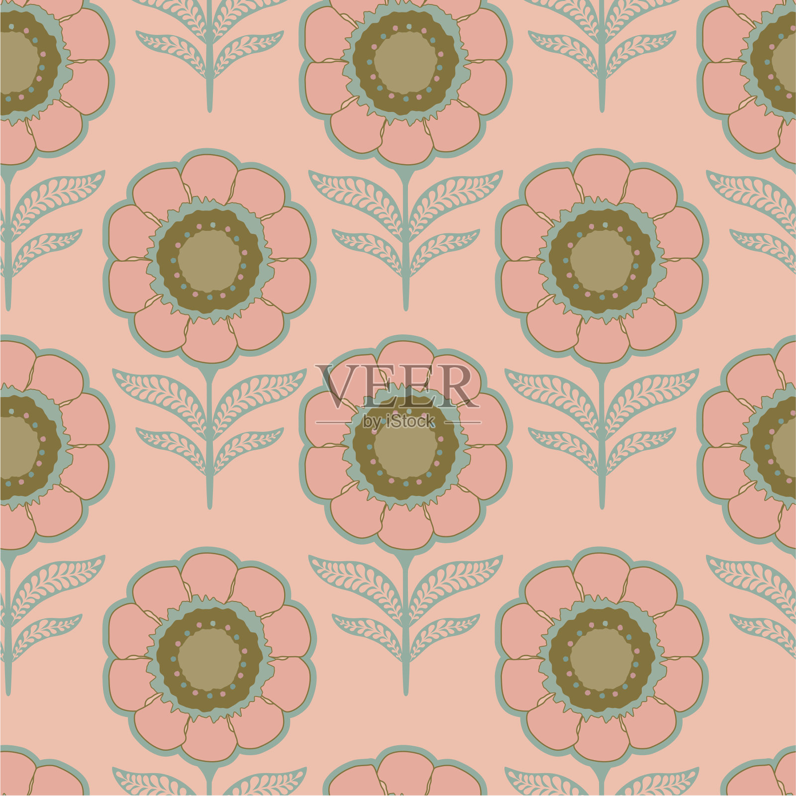 无缝的花卉图案插画图片素材