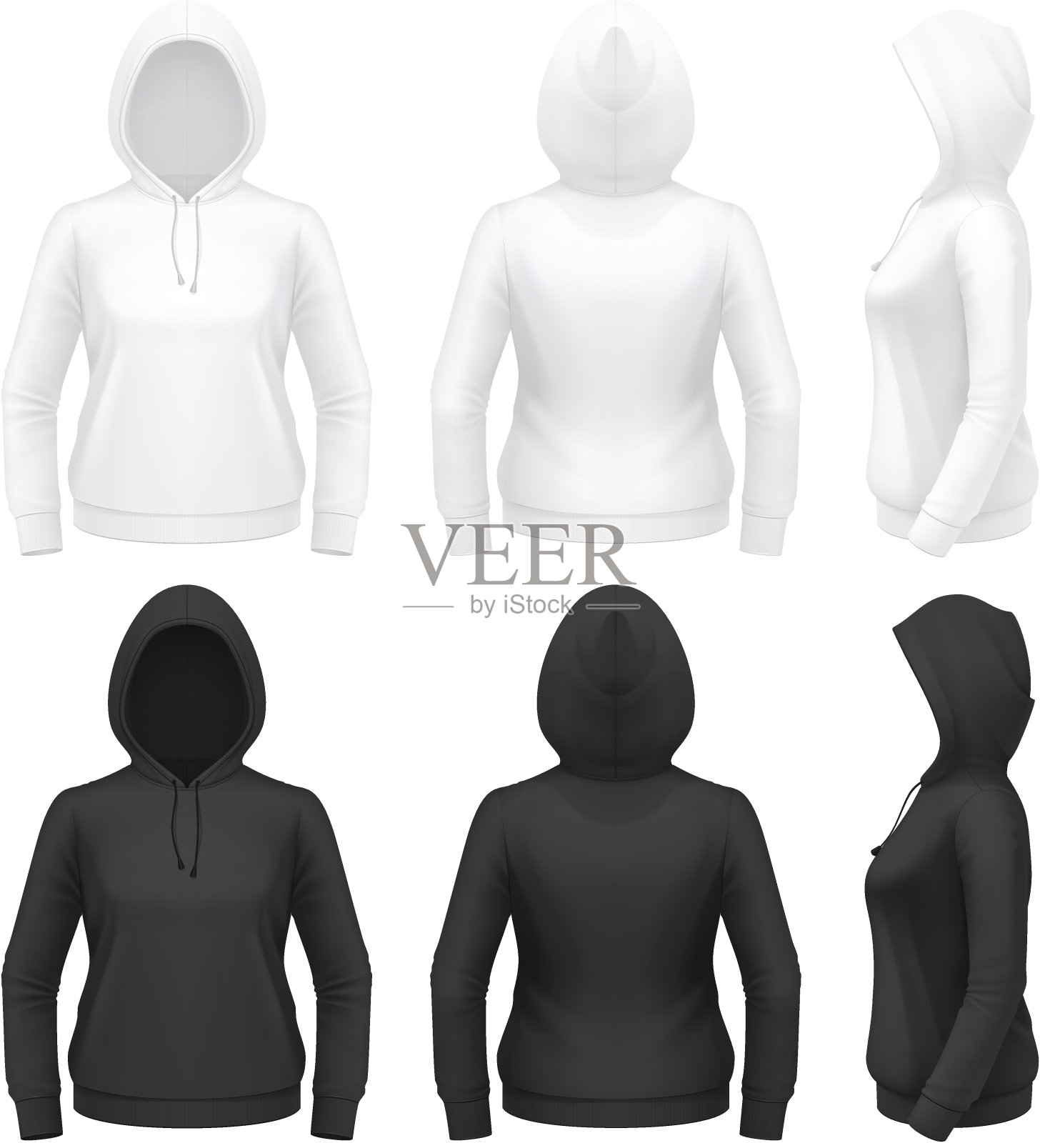 女性的连帽衫插画图片素材