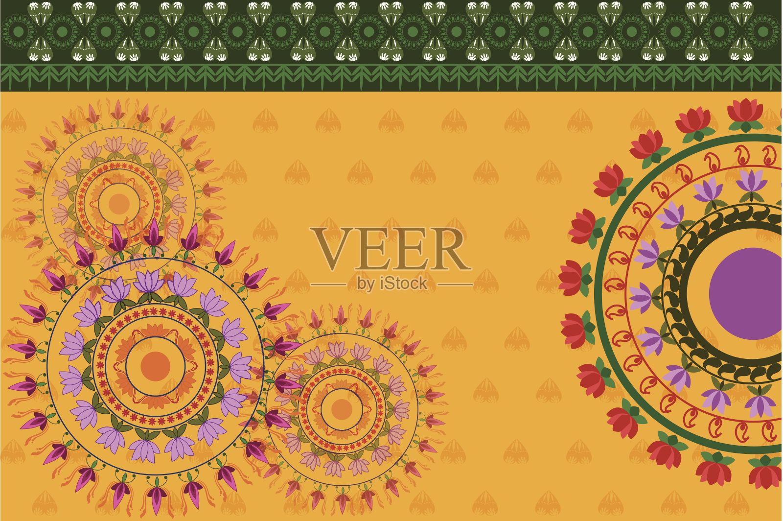 抽象的曼荼罗设计插画图片素材